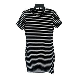 SHEIN Black and White Striped Stylish Dress. Size L. Used.